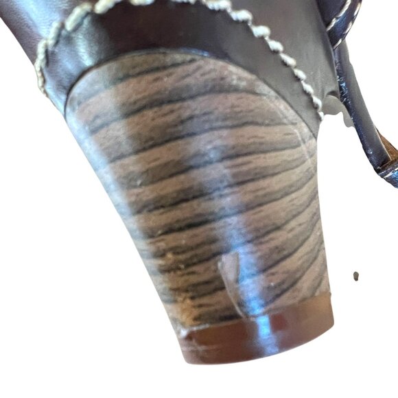 Pikolinos Floral Cutout T-Strap Heels Brown Leather Size 38 EU 7.5-8 US - Picture 10 of 13